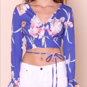 Minkpink cropped wrap top